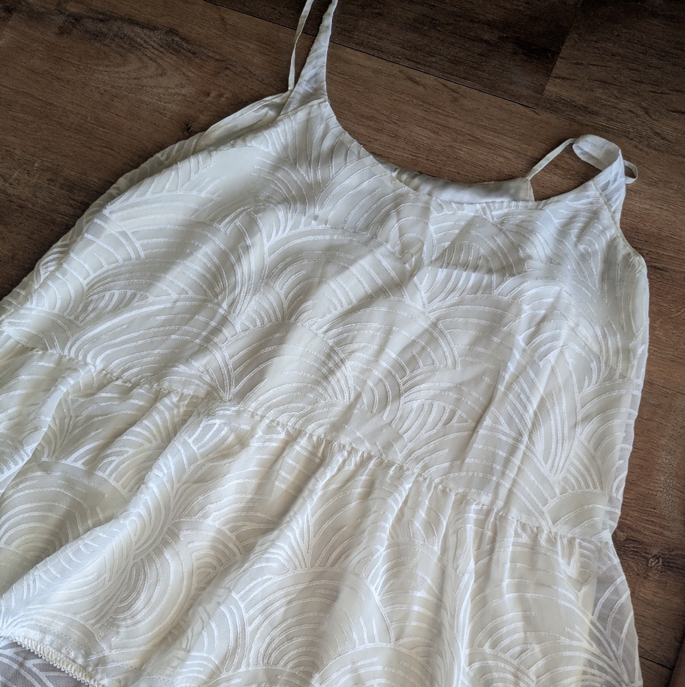 Anthropologie- HD In Paris Ivory Geometric Patterned Tank Top Size Large